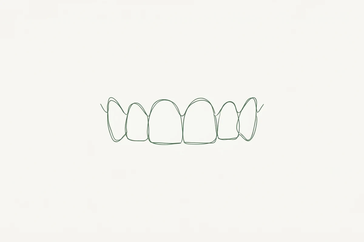 I bordi dei denti davanti disegnati piatti, come limati
